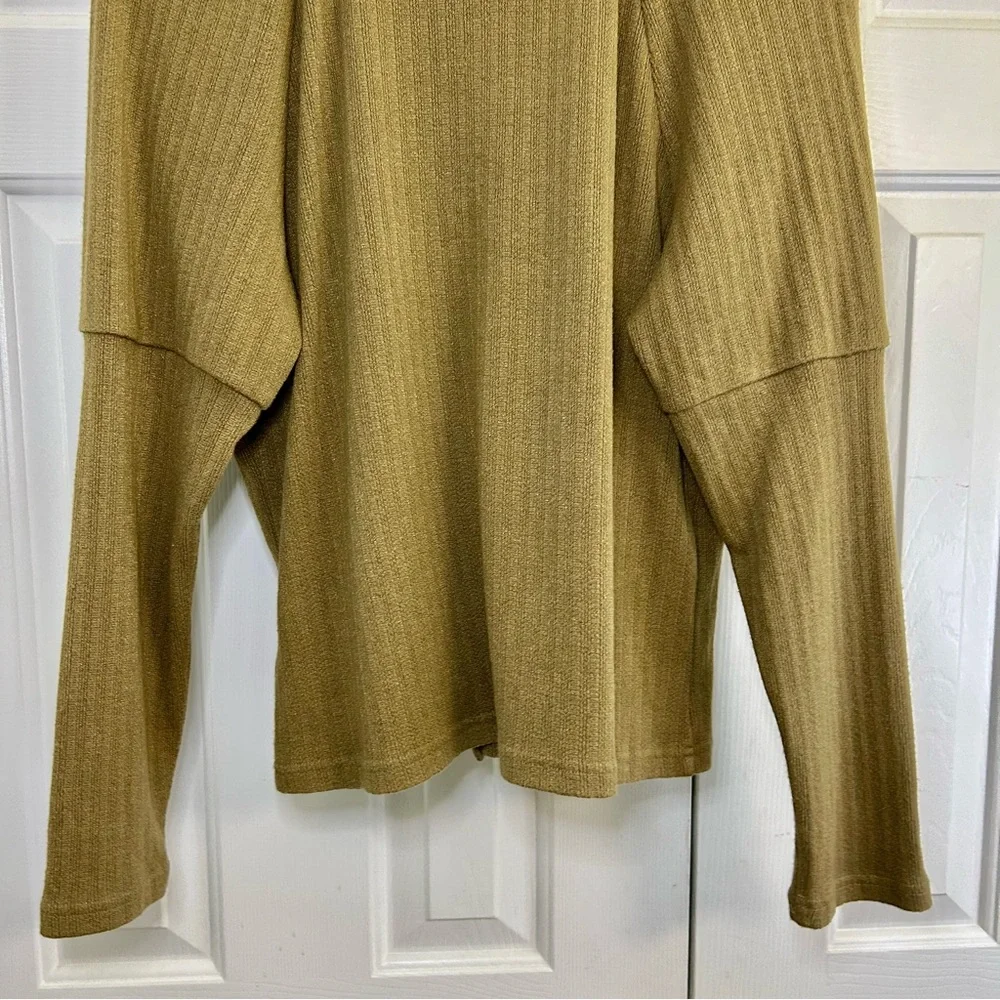 Anthropologie Olive Green V-Neck Snap Front Long Sleeve Top Size XL - Picture 7 of 15